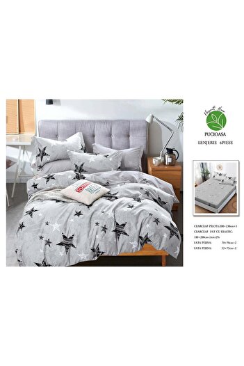 FIONNA.RO Finet Superior Bed Linen With Elastic - Gray
