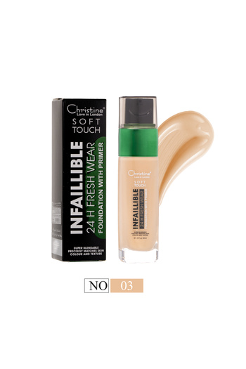 Christine soft touch infailiible 24h fresh wear foundation with primer No.03