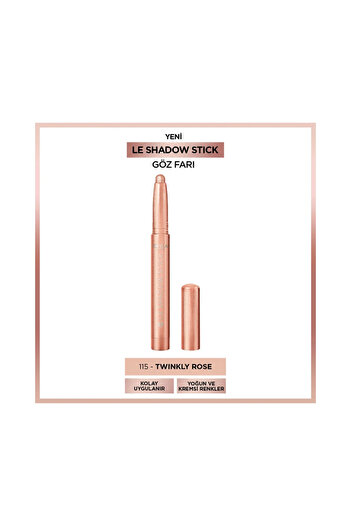 L'oreal Fard ochi stick Le Shadow, nuanta 115 Twinkly Rose, 1.4gr