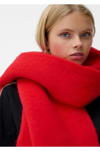 Wearflawless Soft Imported Soft Textured Women's Red Scarf, Shawl, Shoulder Wrap