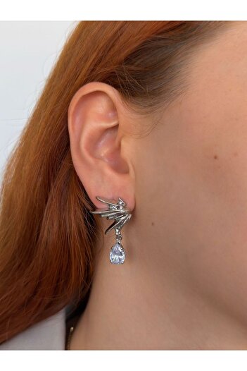 h&b design jewel Silver Stone Wing Earrings