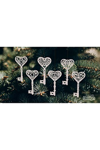 FreshWolf 6-Piece Christmas Tree Key Ornament