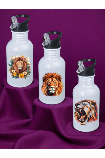 lili hediyelik Lion Printed 600 ml Water Bottle - Water Bottle Models, Flask Models, Large Flask