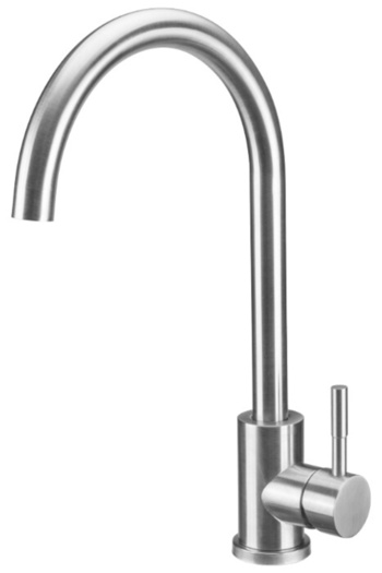 Evotools Kitchen Faucet Lebada Type U INOX 5001 - Faucet length 200 mm Lever height 95 mm Useful height 255
