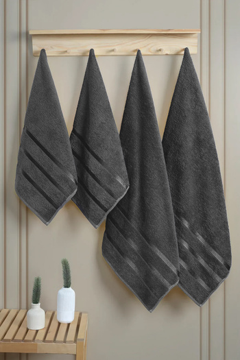 My Catherine 4-Piece Bath Set 100% Cotton 2 Large Bath Towels (70X140Cm), 2 Face Towel Set (50X90Cm)