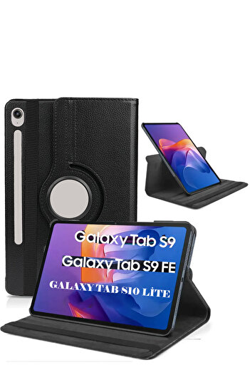 Nezih Case Tab S10 Lite /S9 / S9 Fe / S10 Fe Uyumlu 360 Derece Dönebilen Uyku Modlu Standlı Akıllı Kılıf