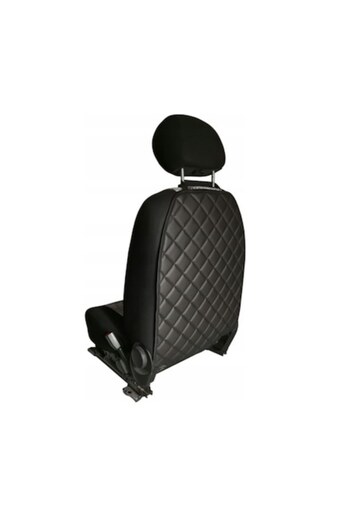 Metru Patrat Quilted -Leather Car Seat Back Protector, Black, Washable, Waterproof