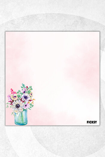 Ficksy Flower Memo Pad - 9*9 cm Size - 50 Sheets - Notepad - Memopad - Note Paper - to Do List - Notebook