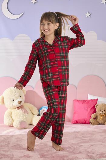RAPAPA Girl's Suede Buttoned Pajama Set 3253