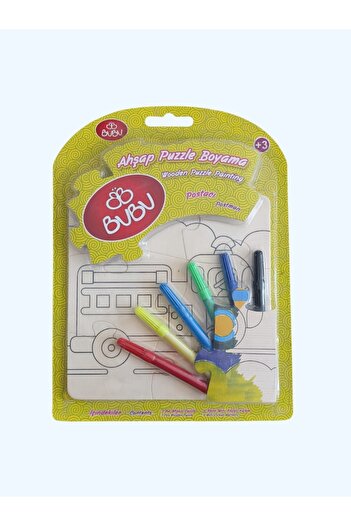Bubu Wooden Puzzle Painting Set – Natural Material, Colorful Fun