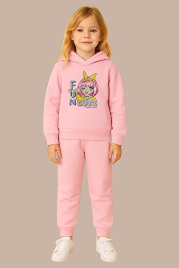 BENROMA Printed 3 Thread Children's Tracksuit Set