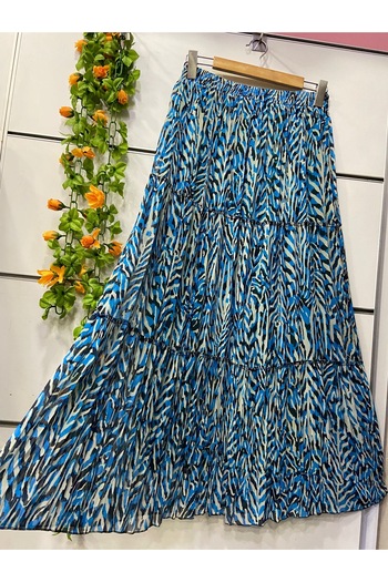 edu collection Patterned Chiffon Skirt with Lining, Layered
