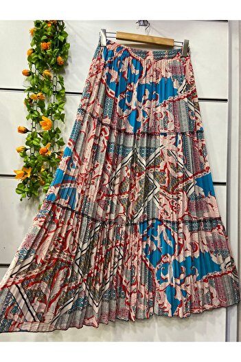 edu collection Patterned Chiffon Skirt with Lining