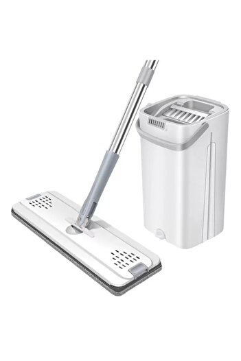 Abareek Al Safa Microfiber flat mop and bucket system with pad