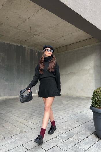 MEECY Women's Knitwear Sweater Skirt Mirana Set