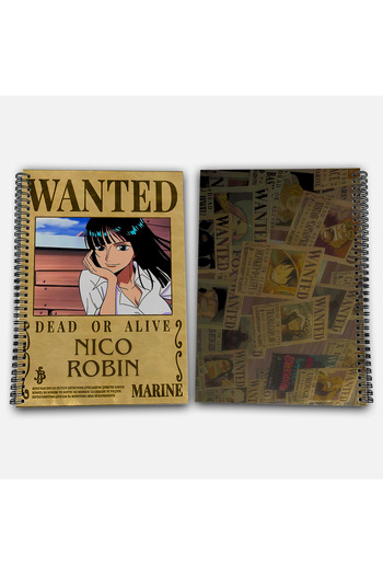 Define Moyas One Piece Robin Checkered A4 School Notebook 72 Sheets Model 1 - Straw Hat Series