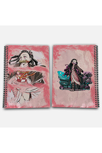 Define Moyas Demon Slayer Nezuko Striped A4 School Notebook 72 Sheets Model 2