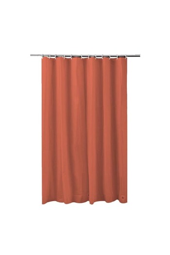 FRANDIS Textile Shower Curtain, Frandis, 180x200 cm, Polyester, Brick Color, Terracotta Pattern