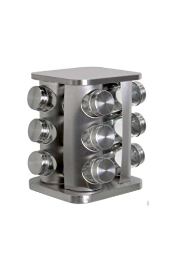 FRANDIS Spice Carousel with 12 Jars, Frandis, 20x20x21 cm, stainless steel/glass