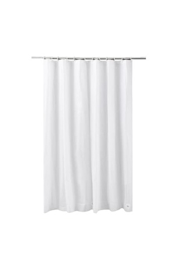 FRANDIS Shower Curtain PVC with 12 Plastic Rings, Frandis, 180x180 cm, White