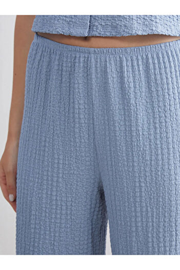 LC Waikiki Elastic Waist Textured Women's Trousers