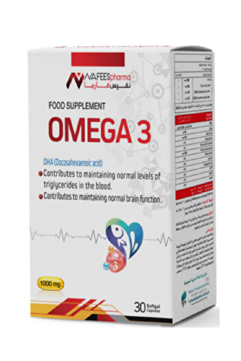 Nafees Pharma OMEGA 3 1000MG, 30 Tablets – Dietary Supplement for General and Cardiovascular Health Support
