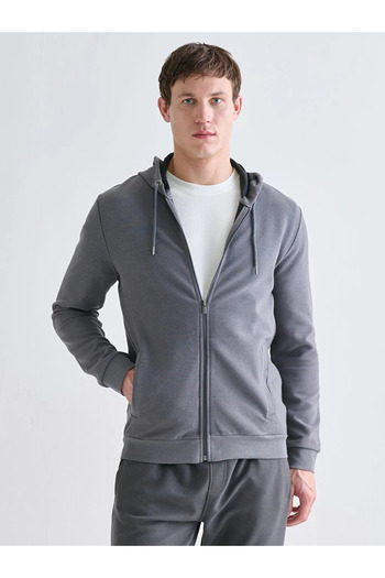 LC Waikiki Hooded Long Sleeve Men's Zippered Sweatshirt