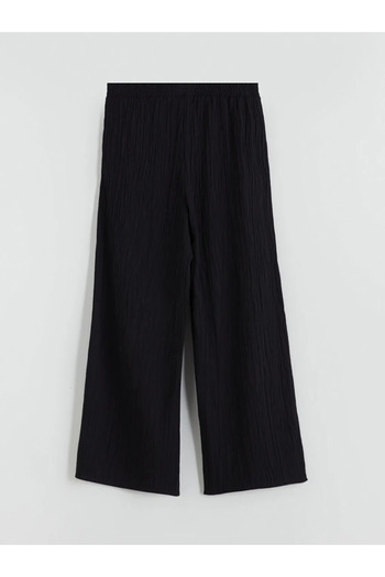 LC Waikiki Elastic Waist Textured Wide Leg Women's Trousers