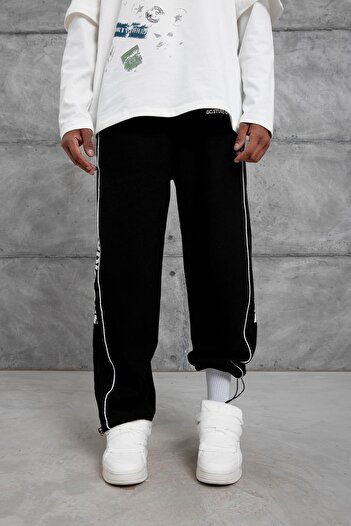 NOMARC Black Gc Studio Written Baggy Fit Sweatpants