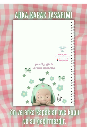 merccuri crafts A4 Spiral Aesthetic School Notebook 50 Sheets - Lined - Pvc Coated Waterproof Hard Cover