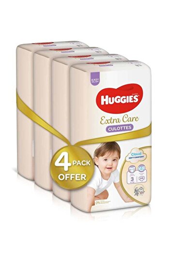 Huggies Extra Care Baby Pants Diapers, Size 3, 6 - 11 Kg, 176 Count (44 x 4) - Cloud Soft Comfort