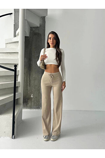 soonaksesuar Fit comfort beige casual pants a6011