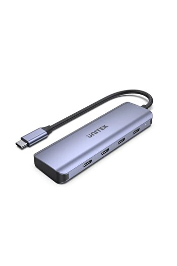 Unitek uHUB Q4 4-Port USB-C Hub, 5Gbps, LED, Aluminum, Space Grey | H1107K