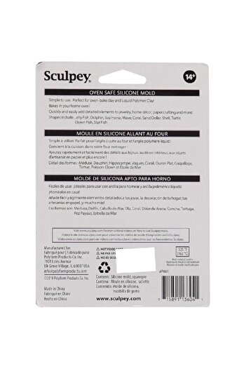 Sculpey Sea Life Oven Safe Silicone Mold Clay Tool