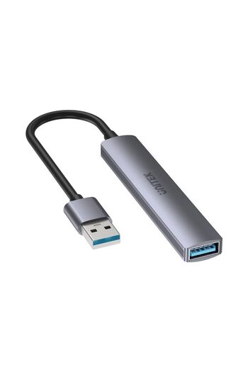 Unitek موزع USB-A 4 في 1 | بيانات سريعة وتوصيل وتشغيل، رمادي فضائي | H1208A