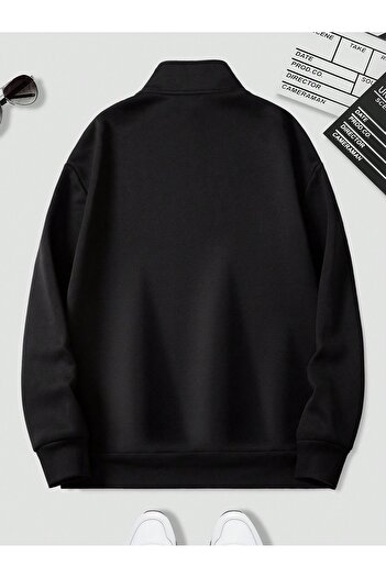 Velostra Unisex Half-Zip 3-Thread Thick Winter as Printed Sweatshirt