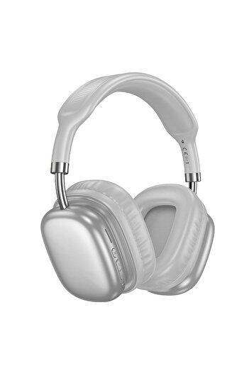 REDz Accessories Căști wireless Hoco W52, Bluetooth 5.4, USB-C/Aux/TF, baterie de 400 mAh, argintii