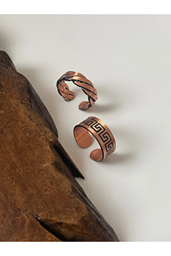 Rupen Kraft 100% copper handmade 2-piece design unisex copper ring adjustable copper ring