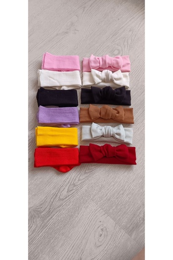 nisbutik aksesuar 12-Piece Baby Girl Bandana Socks Set, Baby Bandana Knee-High Socks Set