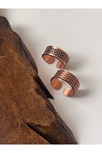 Rupen Kraft 100% copper handmade 2-piece design unisex copper ring adjustable copper ring