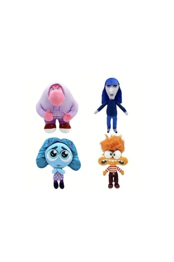 OEM Set 4 Mascote de Pluș, Emoții, Pe dos, Albastru, 30 cm - 40 cm
