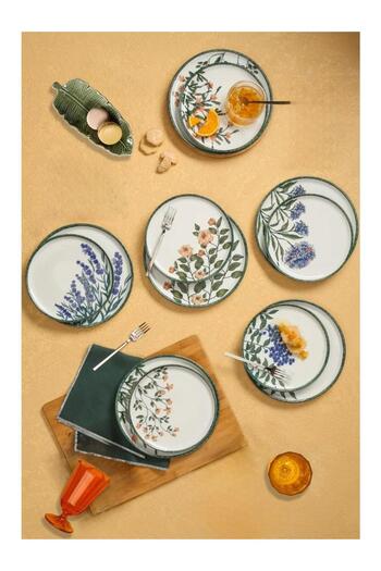Porland Flower Garden Pasta and Serving Plate Set 12 Pieces