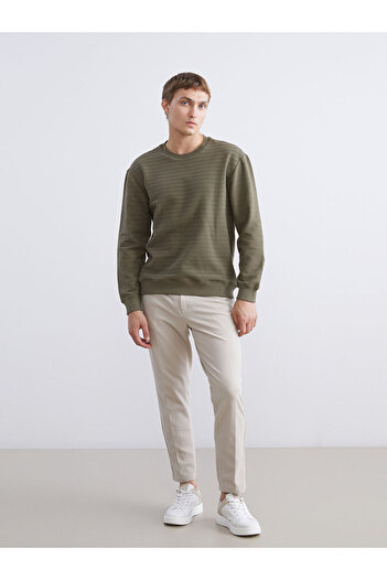 LC Waikiki Green Crew Neck Men's Sweatshirt