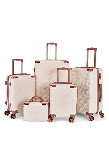 LİMRA 5-piece ABS luggage set with wheels, solid and strong design