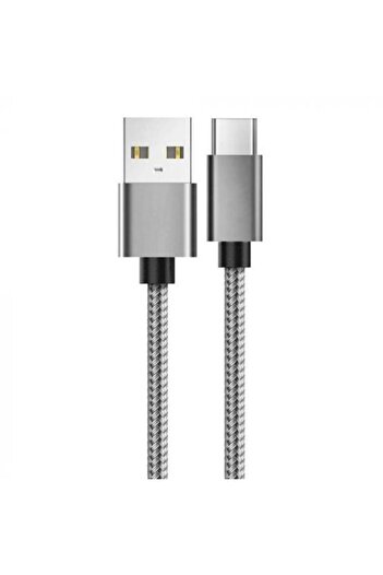 lemontti Telephone cable 6420628041737AE, USB Type-C, gray, 1.5 meters, with textile braid