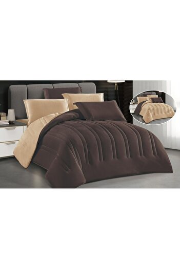 SNOOZYL Double-sided plain winter bedspread for warmth, 6 pieces, quilt size 240x260 cm