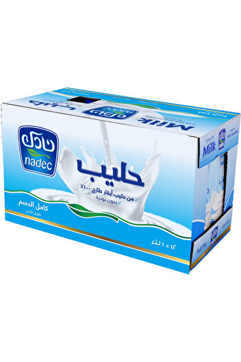 Nadec Long Life Milk Full Cream1L,Carton of 12pcs