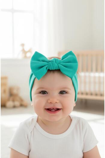 Babygiz Baby Girl Children's Bow-Tie Hairband, 100% Cotton Combed Cotton, Non-Slip, Ultra Flexible Soft Headband