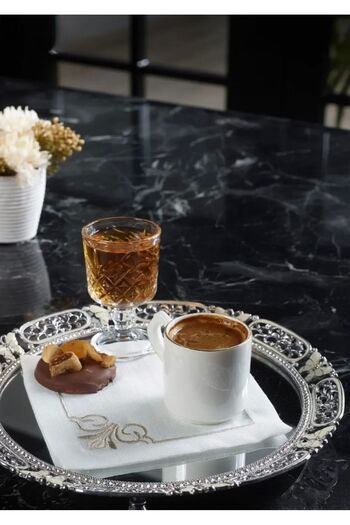 busrasdesign Lux Grup Jasmine Cocktail Napkin 2-Pack Stone