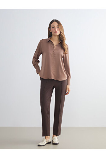 LC Waikiki Brown Standard Fit Women's Cigarette Pants